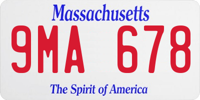 MA license plate 9MA678