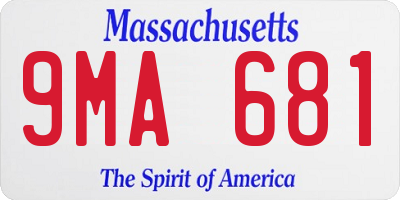 MA license plate 9MA681