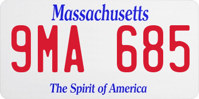 MA license plate 9MA685