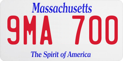 MA license plate 9MA700