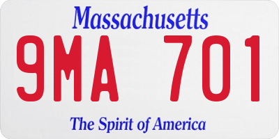 MA license plate 9MA701