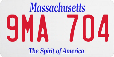 MA license plate 9MA704