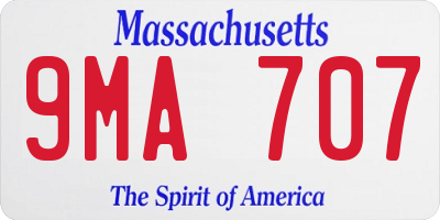 MA license plate 9MA707