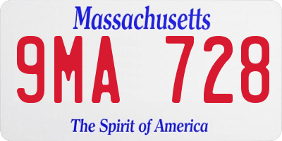 MA license plate 9MA728