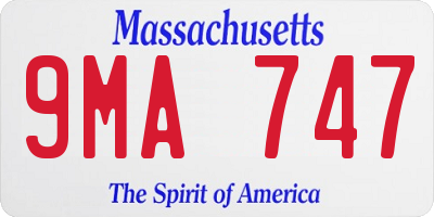 MA license plate 9MA747