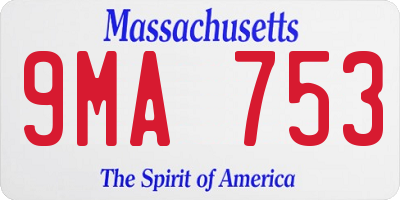MA license plate 9MA753