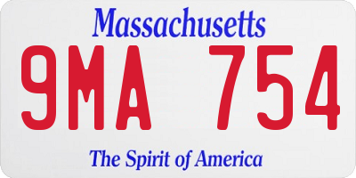 MA license plate 9MA754