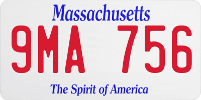 MA license plate 9MA756