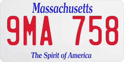 MA license plate 9MA758