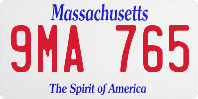 MA license plate 9MA765