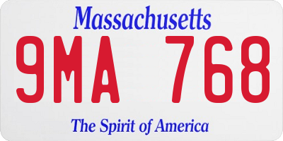MA license plate 9MA768