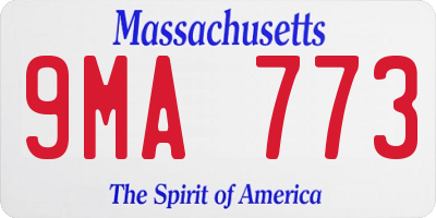 MA license plate 9MA773