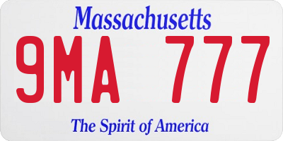 MA license plate 9MA777