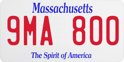 MA license plate 9MA800