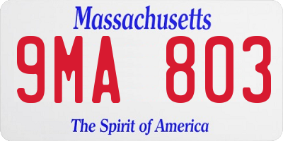 MA license plate 9MA803