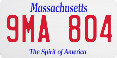 MA license plate 9MA804