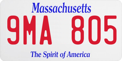 MA license plate 9MA805