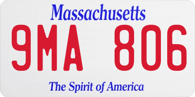 MA license plate 9MA806