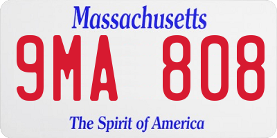 MA license plate 9MA808