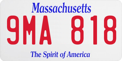 MA license plate 9MA818