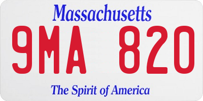 MA license plate 9MA820
