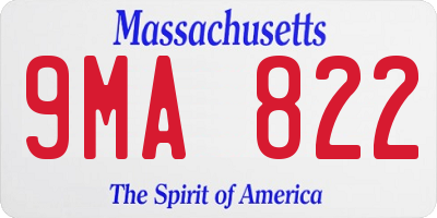 MA license plate 9MA822