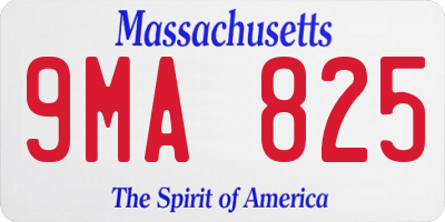 MA license plate 9MA825