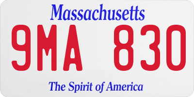 MA license plate 9MA830