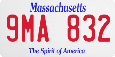 MA license plate 9MA832