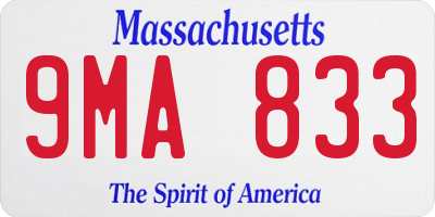 MA license plate 9MA833