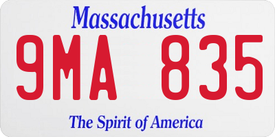 MA license plate 9MA835