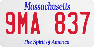MA license plate 9MA837