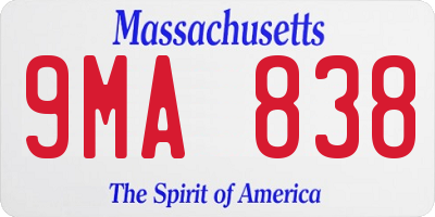 MA license plate 9MA838