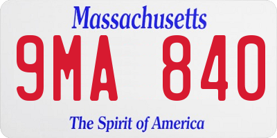 MA license plate 9MA840