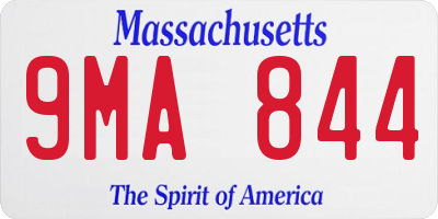 MA license plate 9MA844