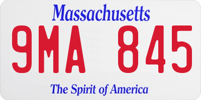 MA license plate 9MA845