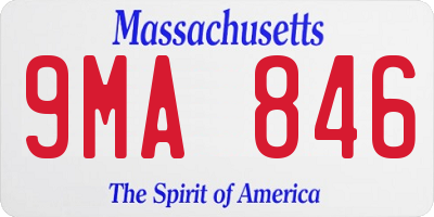 MA license plate 9MA846