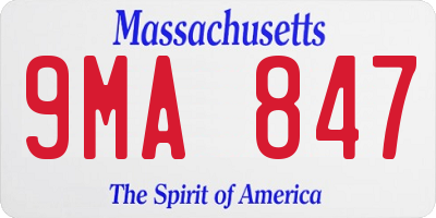 MA license plate 9MA847