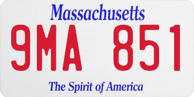 MA license plate 9MA851