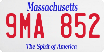 MA license plate 9MA852