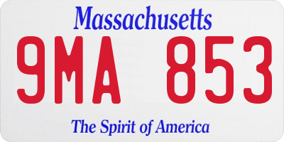 MA license plate 9MA853
