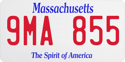 MA license plate 9MA855