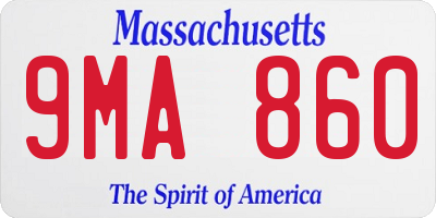 MA license plate 9MA860