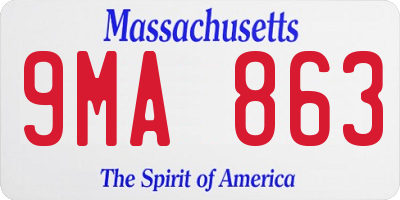 MA license plate 9MA863