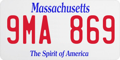 MA license plate 9MA869