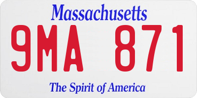 MA license plate 9MA871