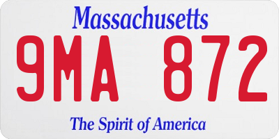 MA license plate 9MA872