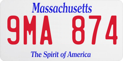 MA license plate 9MA874