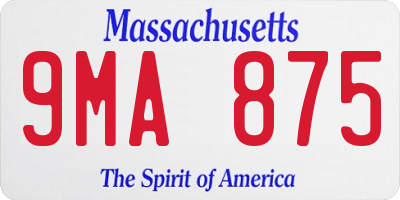 MA license plate 9MA875