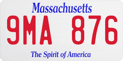 MA license plate 9MA876